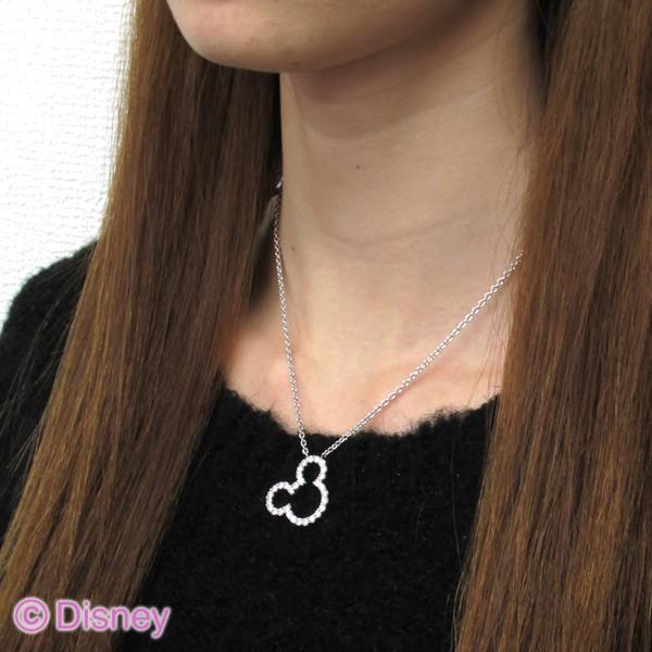 ミッキーマウス　シルバーネックレス　ディズニーランド Disney ディズニー ネックレス ミッキー シルエット シルバー