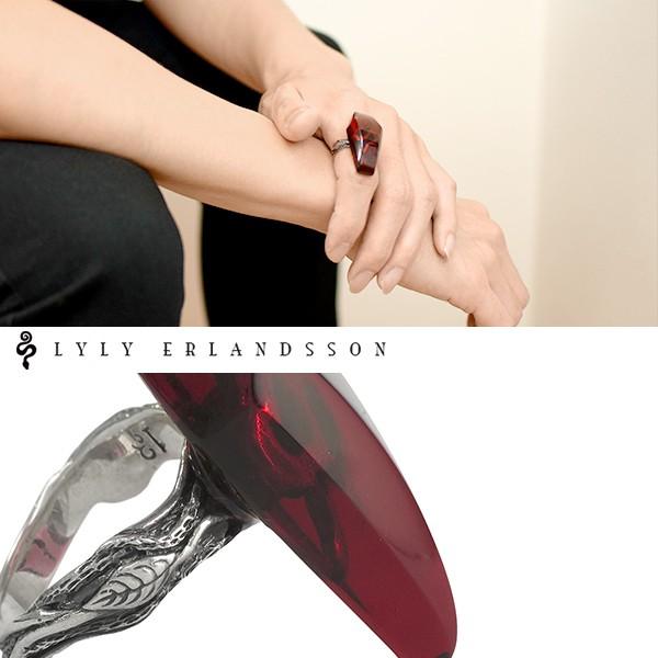 シルバー925  リリーエルランドソン レッド LYLY ERLANDSSON リリーエルランドソン リング メンズ レディース