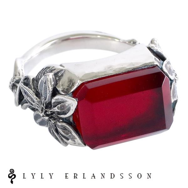 リリーエルランドソン リング メンズ レディース ブランド 指輪 シルバー the ORSAY small Sell plate Red レッド 7-25号 オルセー LYLY ERLANDSSON 人気 爆買