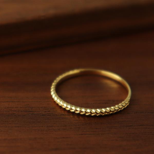 agete ゴールド 編み込みリング YG 編み込み、三つ編みリング,ゴールドリング 《送料無料》PY-028G 指輪