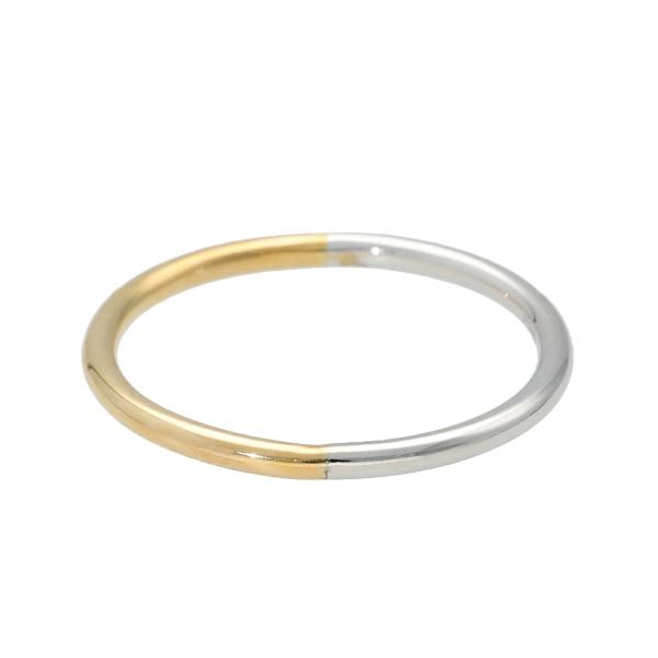 K18 PT900 バイカラー 地金 リング 指輪 ゴールド プラチナ 2色