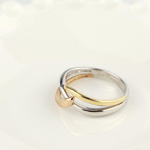 ウェーブデザイン プラチナリング Pt850 12面トリプルチェーン型 喜平プラチナリング 日本製