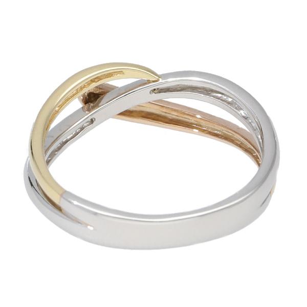 ウェーブデザインリング pt900 ☆サイズ18号☆プラチナPt900/ダイヤモンド・ウェーブデザイン