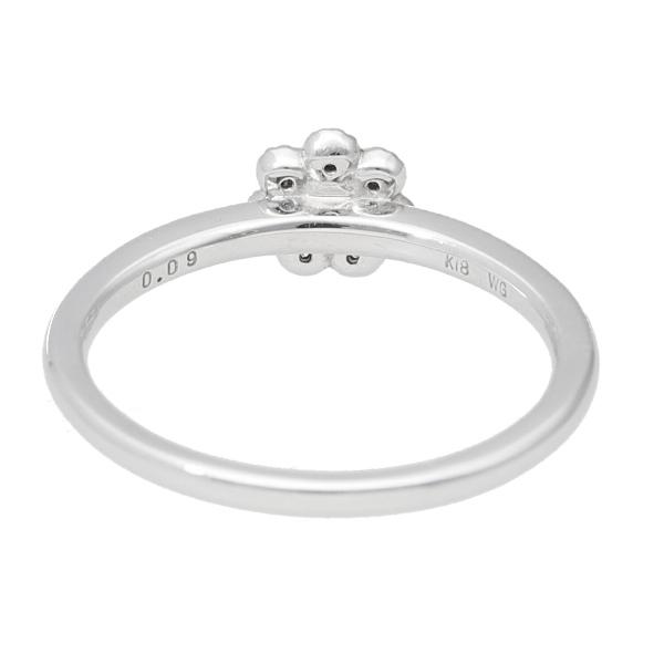 K18 ダイヤモンド フラワー パヴェ リング 指輪 ホワイトゴールド 18金 18k ゴールド 花 シンプル 天然 ダイヤ 上品 レディース 爆買_3