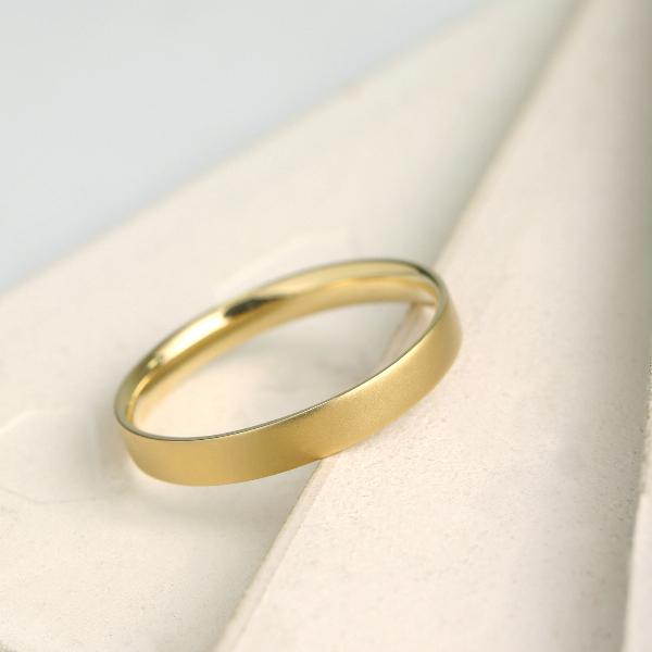 K18 平打ち マット ゴールド リング 指輪 18金 18k つや消し 地金 プレーン 艶消し シンプル YG イエローゴールド レディース