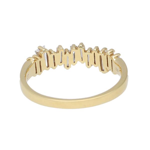 K18 バゲットカット ダイヤモンド リング 指輪 18金 18k ゴールド エタニティ 天然 ダイヤ テーパーダイヤ バゲット レディース K18YG イエローゴールド チェーン リング ハートビスマルク1.0 No.2