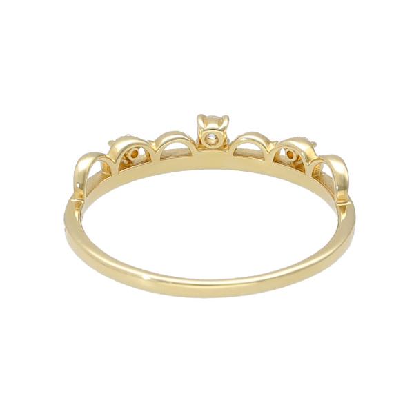 K18 ダイアモンド レース ティアラ リング 18金 18k ゴールド 指輪 ミル打ち 華奢 繊細 かわいい 可愛い 綺麗 上品 レディース 爆買の画像