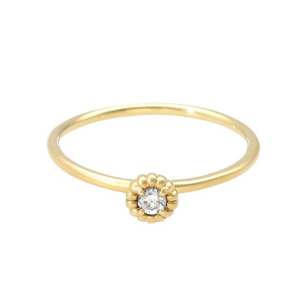 K18 一粒 ダイヤモンド リング 18金 18k ゴールド 指輪 天然 ダイヤ 上品 華やか 綺麗 きれい 可愛い かわいい レディース 爆買の画像