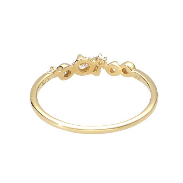 K18 ランダム ダイヤモンド リング 天然 ダイヤ 0.1カラット 18金 18k ゴールド 指輪 上品 華奢 繊細 細身 華やか レディース 爆買の画像