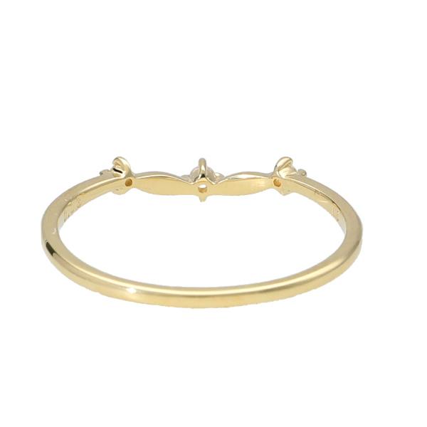 K18 3連 ダイヤモンド カーブ リング 18金 18k ゴールド 指輪 ゴールドリング 天然 ダイヤ シンプル 上品 きれい 綺麗 レディース 爆買の画像