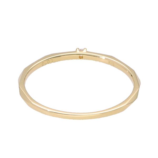 K18 ダイヤカット リング 一粒 ダイヤモンド 18金 18k ゴールド ひし形 カット 指輪 シンプル 上品 デイリー 普段使い レディース 爆買の画像