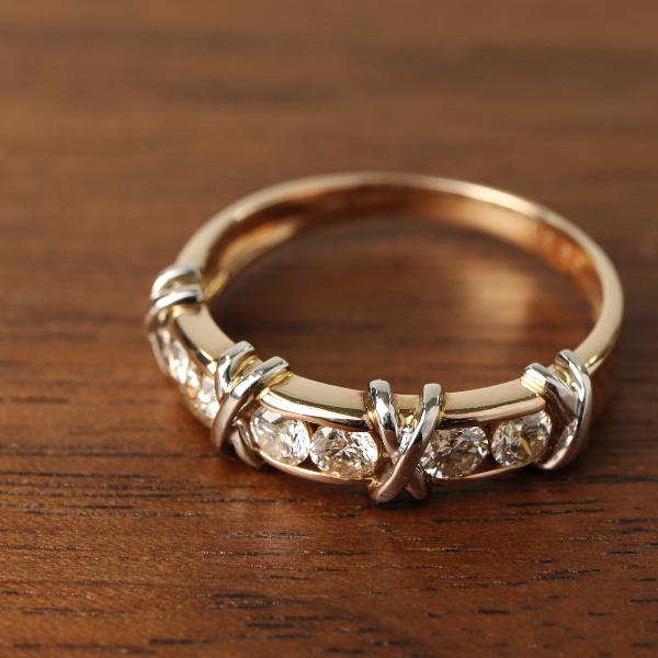 pt900 ピンクダイヤモンドクロスリング