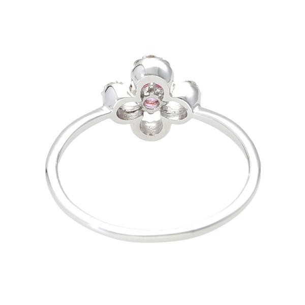 K18 ピンクサファイア ダイヤモンド フラワー リング 18金 18k 