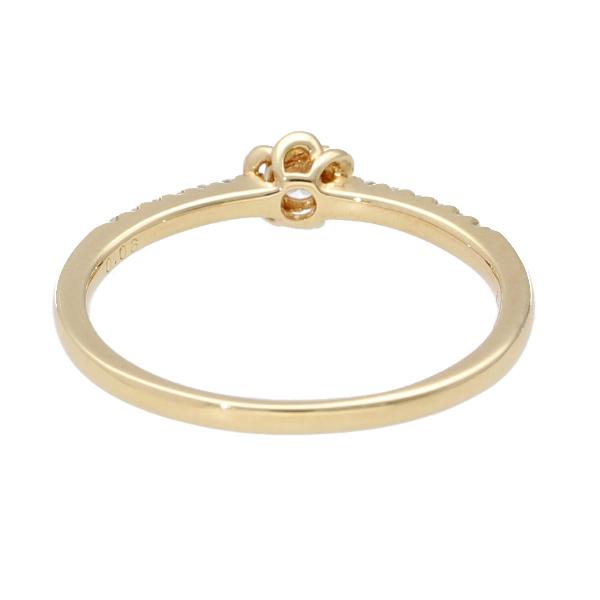 K18 ダイヤモンド フラワー リング 指輪 花 エタニティ ゴールド 18金