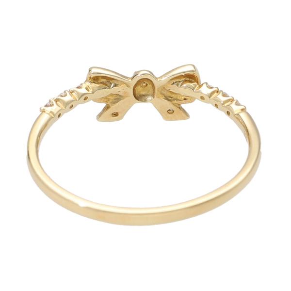K18 ダイヤモンド リボン ゴールド リング 指輪 18金 18k 天然 ダイヤ 可愛い かわいい 上品 フェミニン 華やか レディース 爆買の画像