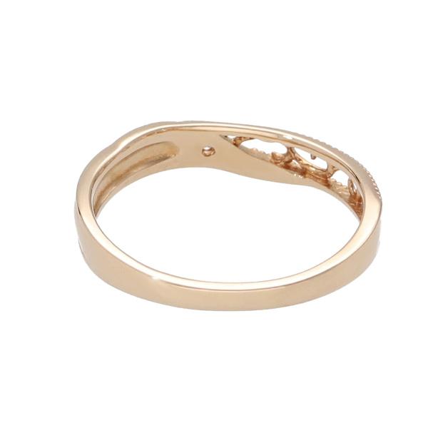 K18 ハーフ 透かし アラベスク ピンクゴールド リング 18金 18k
