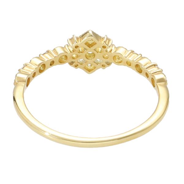 K18 ダイヤモンド クラシカル リング 18金 18k ゴールド 指輪 天然 ダイヤ クラシック アンティーク ミル打ち 幾何学 レディース 爆買の画像