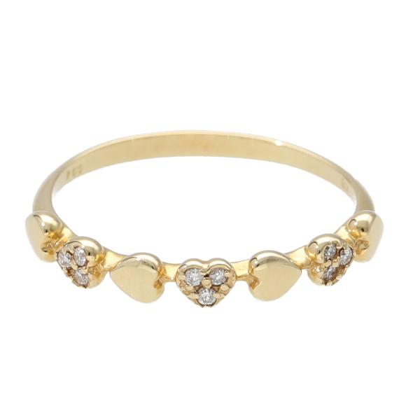 K18 ダイヤモンド ハート リング 指輪 ゴールド 18金 18k 天然 ダイヤ 可愛い かわいい 上品 フェミニン 華奢 レディース 爆買の画像