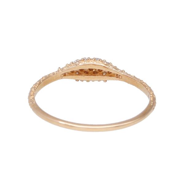 K18 キラキラ加工 ダイヤモンド ピンクゴールド リング 指輪 18金 18k ゴールド スターダスト 華奢 繊細 細身 天然 レディース 爆買の画像