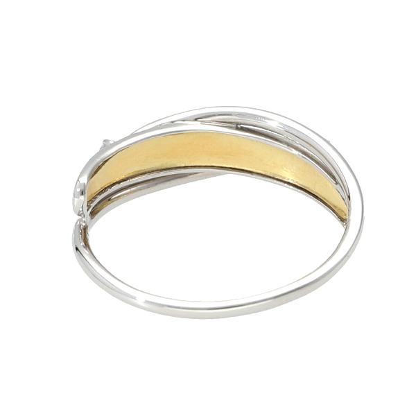K18 PT900 バイカラー ダイヤモンド ライン リング 指輪 プラチナリング 18金 18k ゴールド 天然 ダイヤ 華やか 上品 レディース 爆買の画像