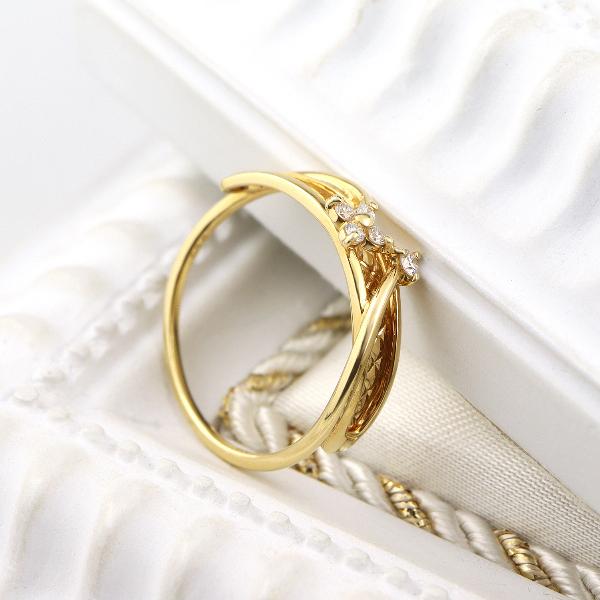 K18 ダイヤモンド フラワー リング 指輪 ゴールド 花 18金 18k ゴールドリング 天然 ダイヤ シンプル 上品 華やか レディース 爆買の画像
