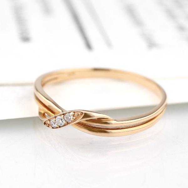 K18 ダイヤモンド リボン ピンクゴールド リング 指輪 18金 18k ゴールド 天然 ダイヤ かわいい 可愛い 華やか レディース 爆買の画像