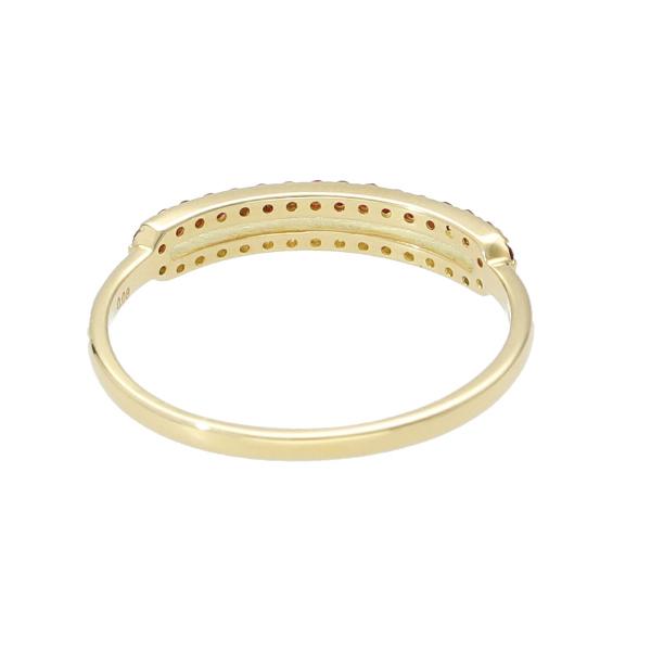 K18 ルビー ダイヤモンド 二連 エタニティリング 18金 18k ゴールド 指輪 エタニティ リング 天然 ダイヤ 重ね着け レディース 爆買の画像