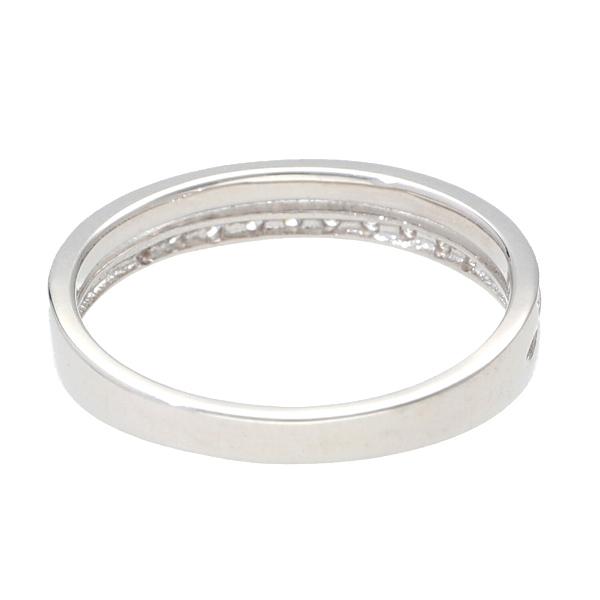 K18 二連 ダイヤモンド ハーフエタニティ ホワイトゴールド リング 18