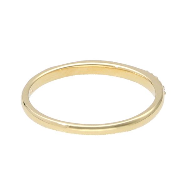 K18 ダイヤモンド ライン ゴールドリング 18金 18k ゴールド リング 指輪 曲線 天然 ダイヤ シンプル 上品 華奢 繊細 レディース 爆買の画像