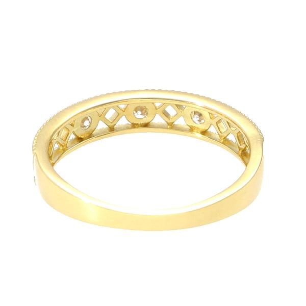 K18 透かし ミル打ち ダイヤモンド リング 18金 18k ゴールド K18 透かし ミル打ち ダイヤモンド リング 18金 18k ゴールド