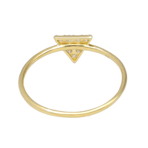 K18 0.1ct ダイヤモンド トライアングル パヴェ リング 指輪 18金 18k ゴールド 三角形 天然 ダイヤ シンプル 上品 レディース 爆買の画像