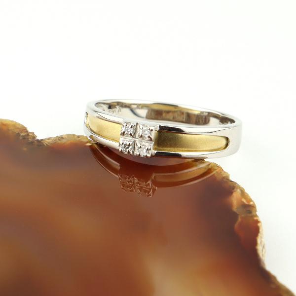 超格安セール PT900 K18 ダイヤモンド ゴールド & プラチナ リング