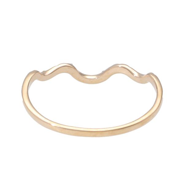 K18 ダイヤモンド ウェーブ ピンクゴールド リング 指輪 18金 18k ピンク ゴールド ゴールドリング 華奢 繊細 細身 レディース 爆買の画像