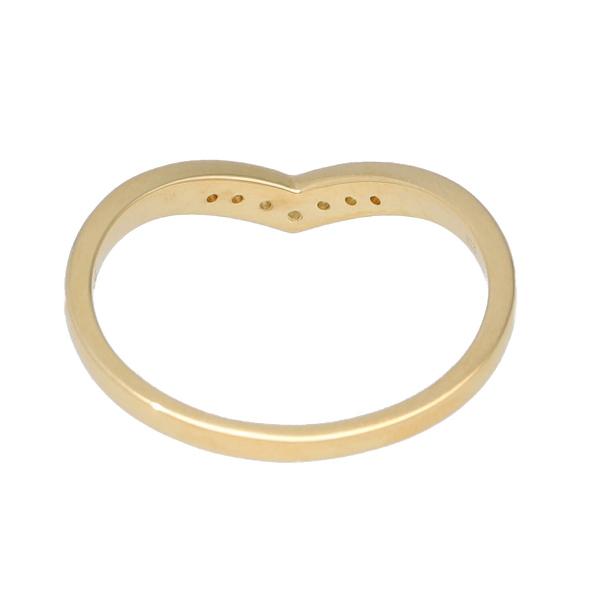 K18 ダイヤモンド Vライン リング 指輪 18金 18k ゴールド V字 ミル打ち 上品 華奢 繊細 かわいい きれい シンプル レディース 爆買の画像