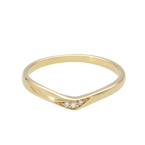 K18 ダイヤモンド Vライン リング 指輪 18金 18k ゴールド シンプル V
