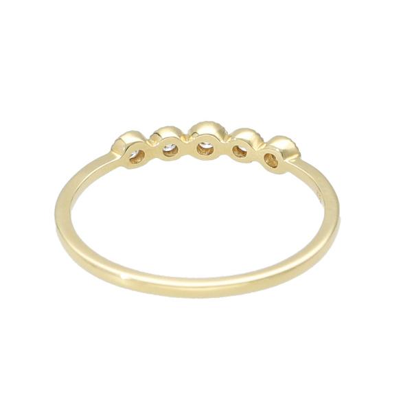 K18 ミル打ち ダイヤモンド ライン リング 18金 18k ゴールド 指輪 天然 ダイヤ イエローゴールド シンプル 上品 華奢 レディース 爆買の画像