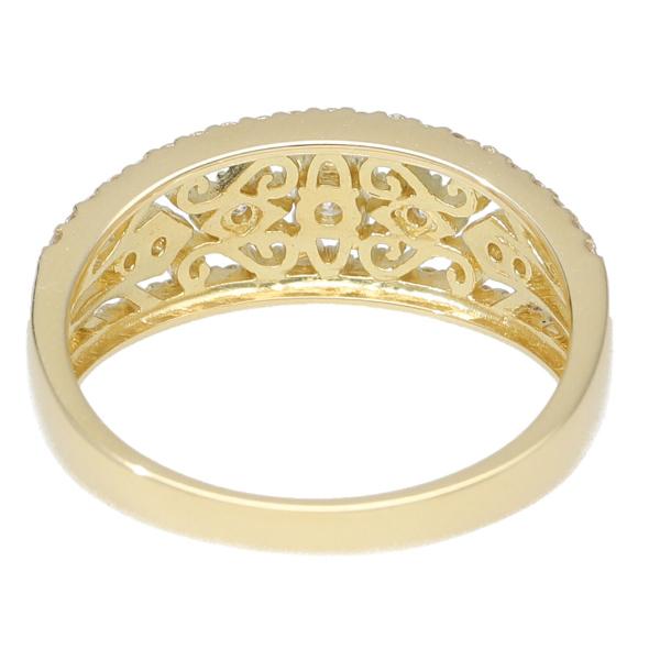 K18 ダイヤモンド 透かし ミル打ち リング 指輪 18金 18k ゴールド