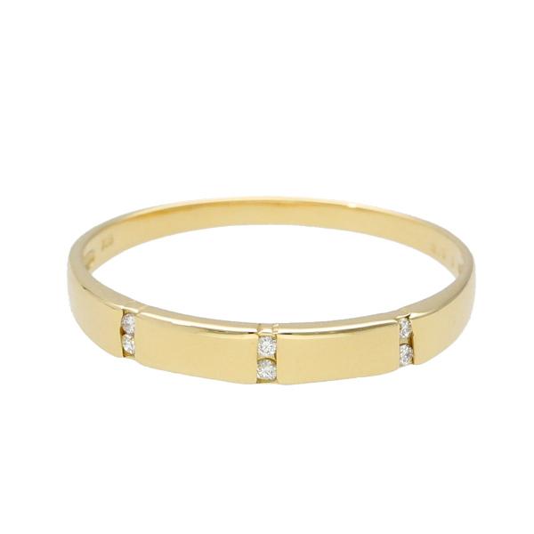 K18 ダイヤモンド ライン 平打ち ゴールドリング 指輪 リング シンプル 18金 18k ゴールド 華奢 繊細 天然 ダイヤ レディース 爆買の画像