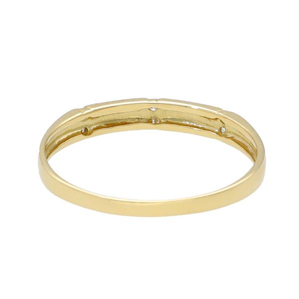 K18 ダイヤモンド ライン 平打ち ゴールドリング 指輪 リング シンプル 18金 18k ゴールド 華奢 繊細 天然 ダイヤ レディース 爆買の画像