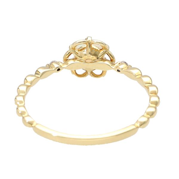 K18 フラワー オパール ゴールドリング 花 ダイヤモンド 18金 18k ゴールド リング 指輪 天然石 透かし かわいい レディース 爆買の画像