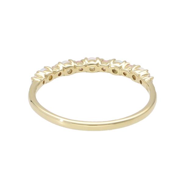 K18 オパール 天然石 ピンク グラデーション エタニティ リング 18金 18k ゴールド 指輪 可愛い かわいい 虹色 遊色 レディース 爆買の画像