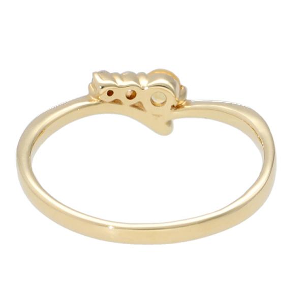 K18 シトリン ダイヤモンド リング 指輪 天然石 誕生石 11月 ゴールド 18金 18k V字 可愛い シンプル 上品 普段使い レディース 爆買の画像