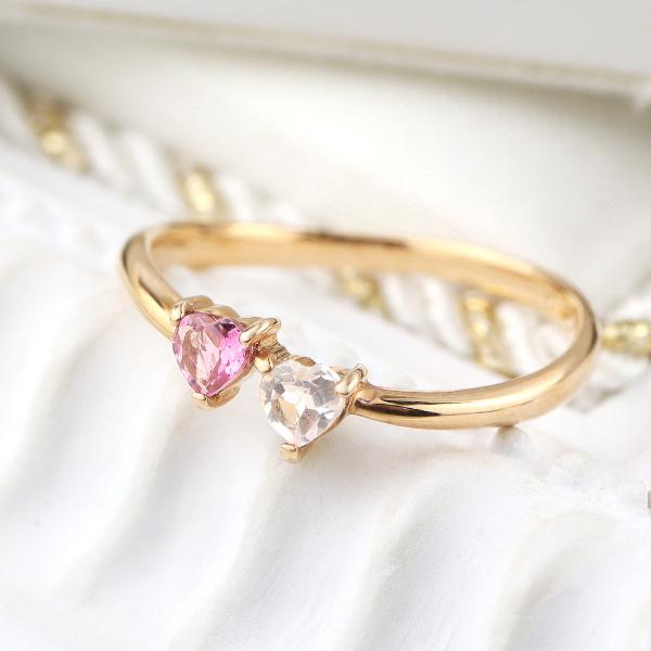 海外通販 安い 指輪 天然石 可愛い ローズクォーツ レディース リング ピンクトルマリン ピンクゴールド ハート ゴールド かわいい K18 18金 18k アウトレット 通販激安 Pdfciclo2 Dvf Com Br