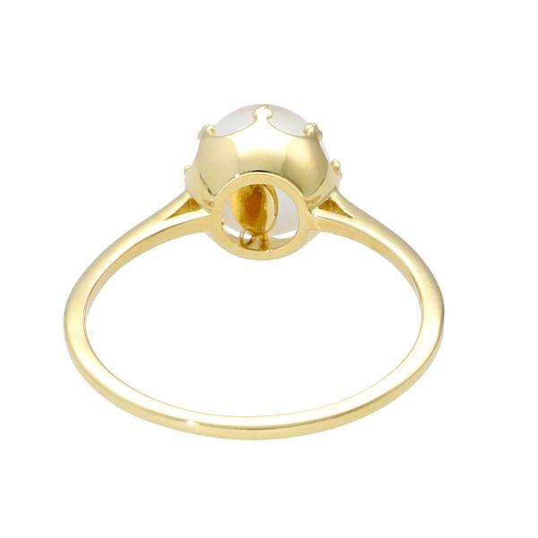 K18 カボション ムーンストーン リング 指輪 天然石 ゴールド 誕生石 6月 一粒 18金 18k イエローゴールド かわいい レディース 爆買の画像
