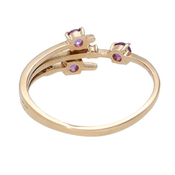 K18 アメジスト ダイヤモンド ピンクゴールド リング 指輪 天然石 誕生石 2月 ゴールド 18金 18k アメシスト 可愛い レディース 爆買の画像