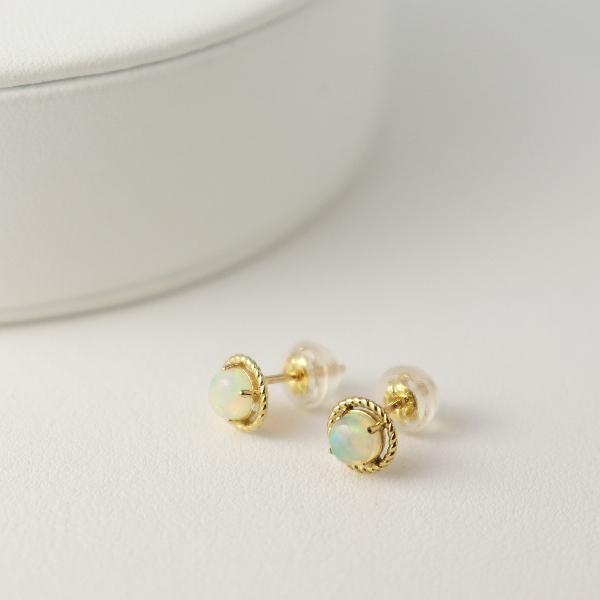 K18 エチオピア産 オパール ピアス 2P 両耳用 18金 18k ゴールド