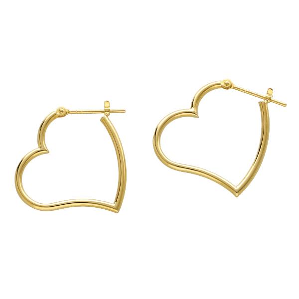 K18 ハート フープ ピアス 2P 両耳用 18金 18k ゴールド フープピアス ゴールドピアス シンプル 上品 かわいい レディース 爆買の画像
