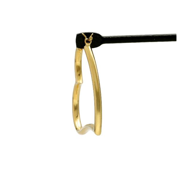 K18 ハート フープ ピアス 2P 両耳用 18金 18k ゴールド フープピアス ゴールドピアス シンプル 上品 かわいい レディース 爆買の画像