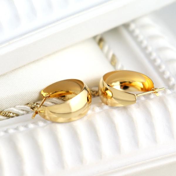 K18 ゴールド フープ ピアス 2P 両耳用 7mm×15mm 18金 18k