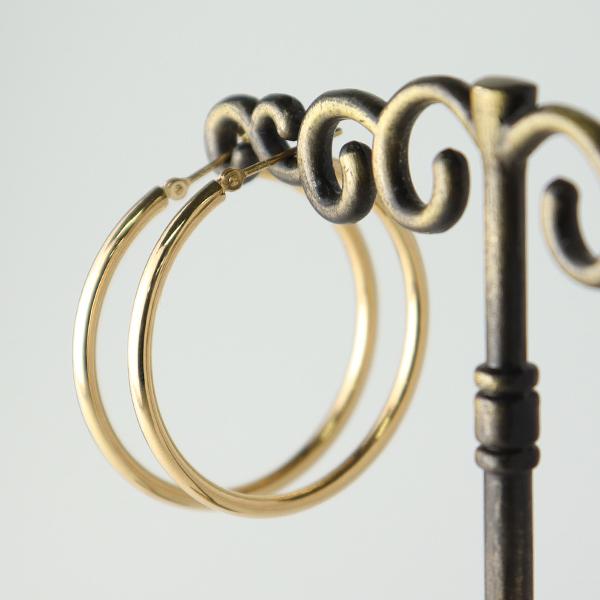 K18 ゴールド フープピアス 2P 両耳用 18金 18k イエローゴールド 地金